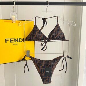 Fendi Women's Brown and Black Swimsuit-one-piece